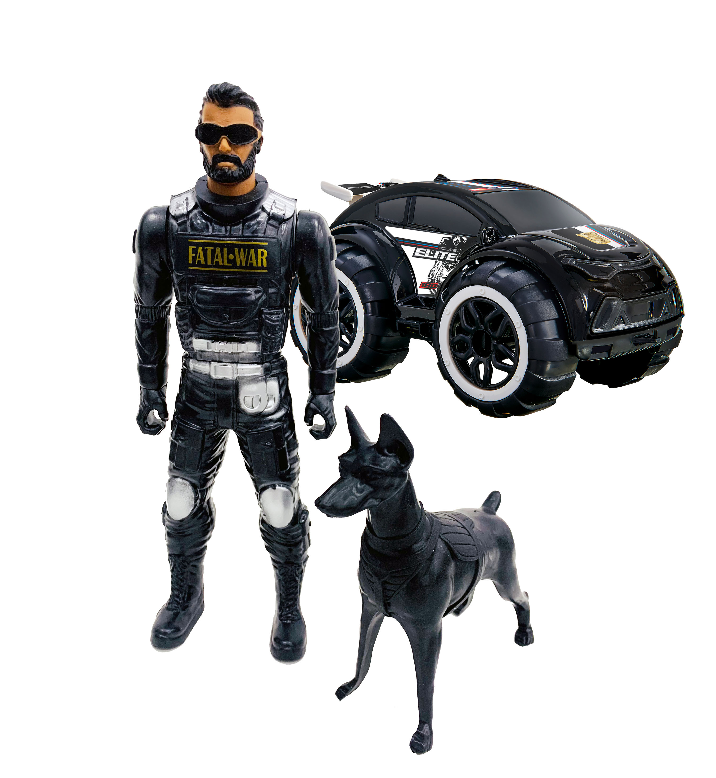 Mix Boneco  Polícia/Cachorro/SUV Na Caixa